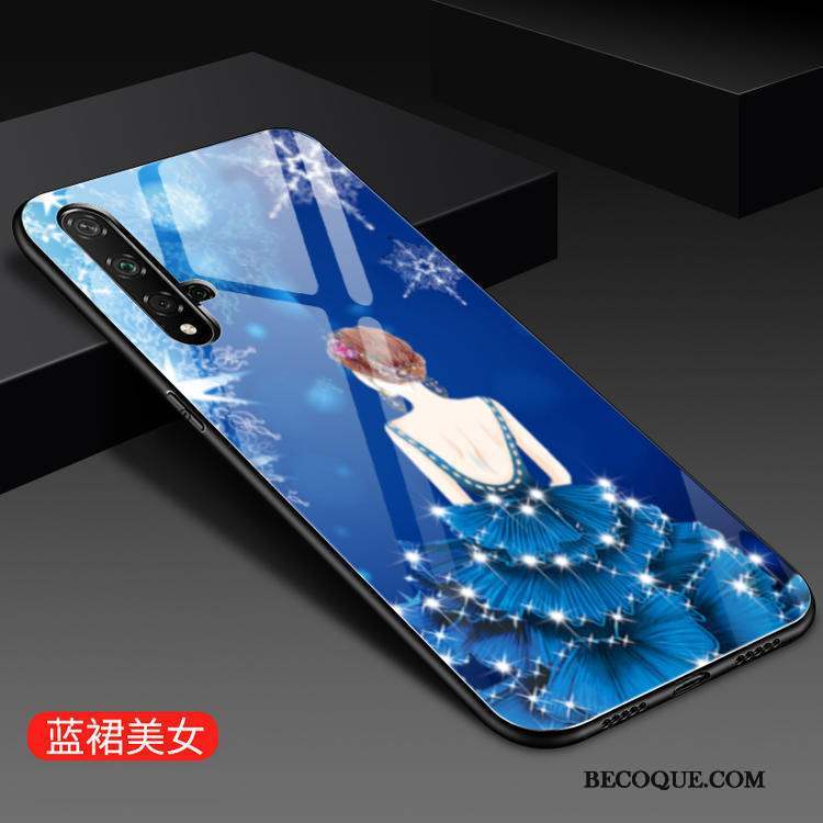 Huawei Nova 5t Coque Incassable Mode Verre Frais Bleu Tendance