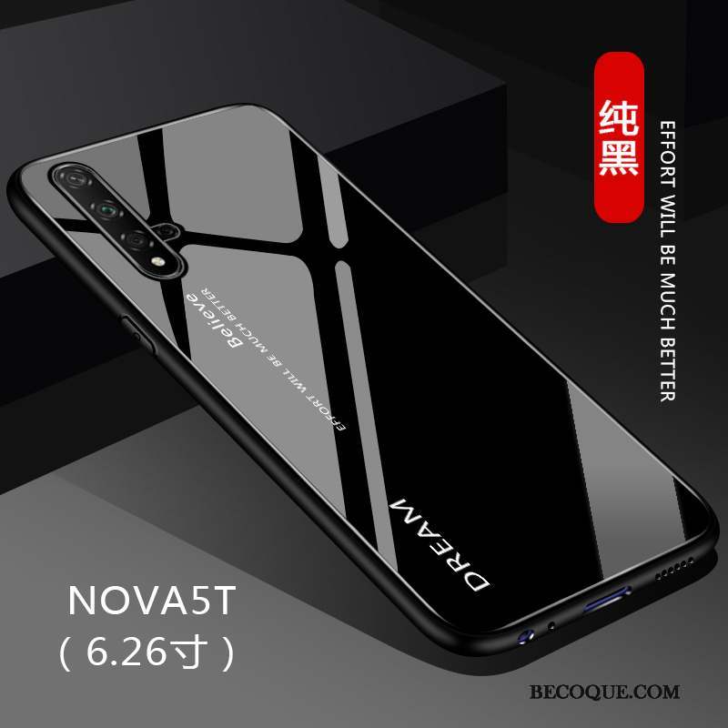 Huawei Nova 5t Coque Net Rouge Noir Tout Compris Étui Personnalisé Dégradé