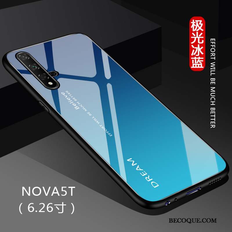 Huawei Nova 5t Coque Net Rouge Noir Tout Compris Étui Personnalisé Dégradé