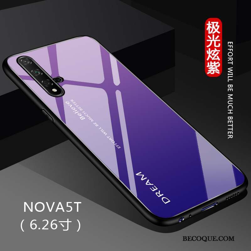 Huawei Nova 5t Coque Net Rouge Noir Tout Compris Étui Personnalisé Dégradé