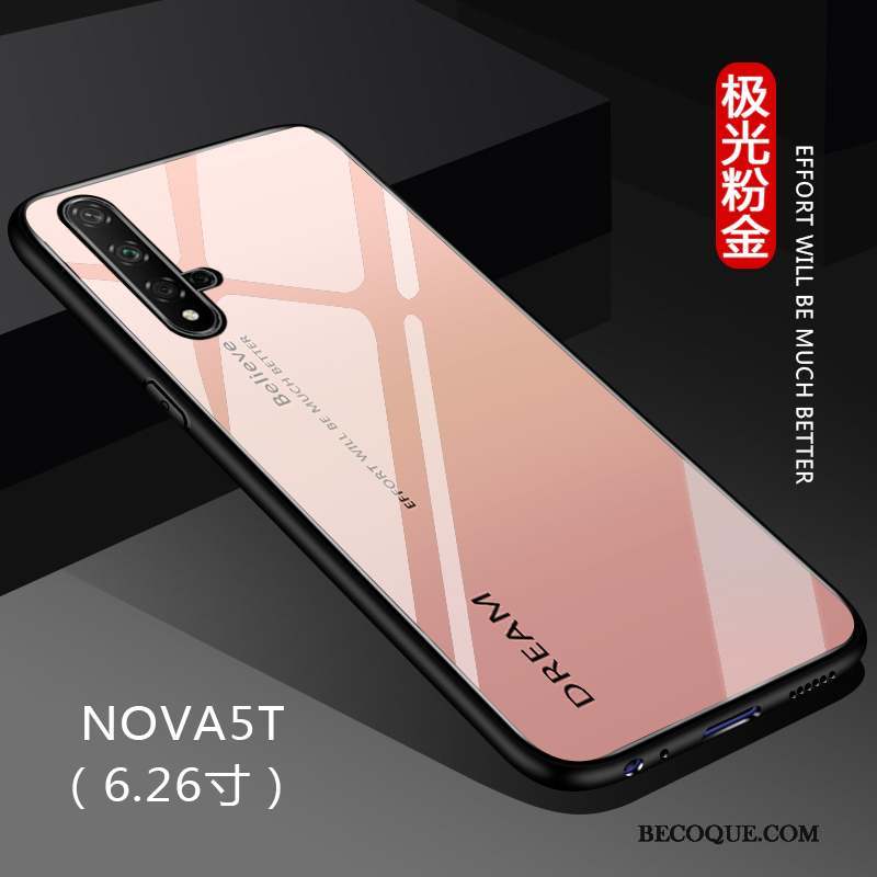 Huawei Nova 5t Coque Net Rouge Noir Tout Compris Étui Personnalisé Dégradé