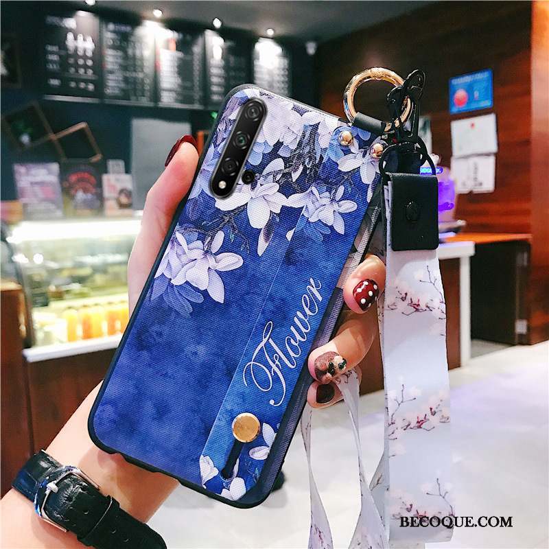 Huawei Nova 5t Coque Protection Bleu Charmant Créatif Étui Fluide Doux