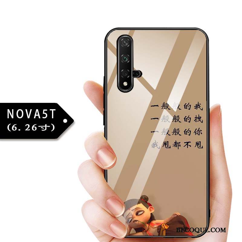 Huawei Nova 5t Coque Protection Enfant Verre Bleu Mince Étui