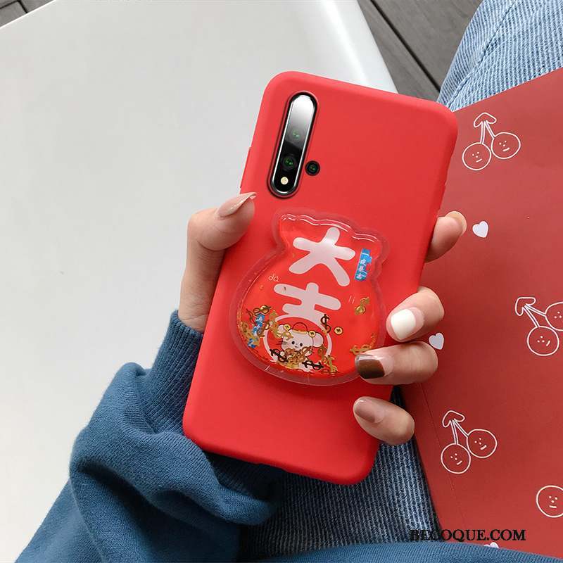 Huawei Nova 5t Coque Rat Net Rouge Silicone Amoureux Étui Charmant