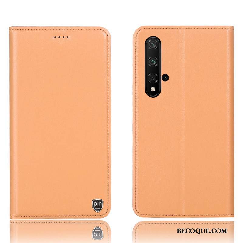 Huawei Nova 5t Coque Étui Incassable Housse Jaune Étui En Cuir Tout Compris