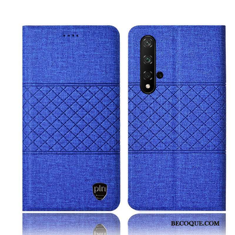 Huawei Nova 5t Coque Étui Incassable Lin Tout Compris Protection Rose