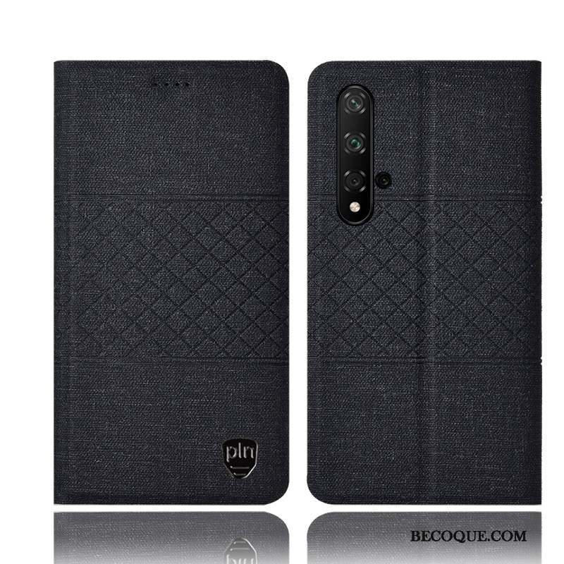 Huawei Nova 5t Coque Étui Incassable Lin Tout Compris Protection Rose