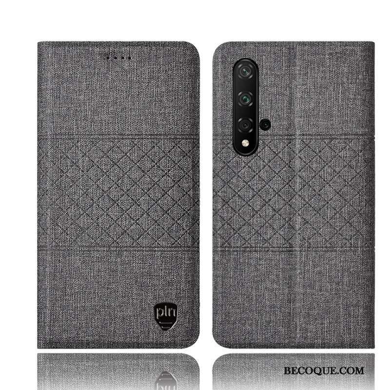 Huawei Nova 5t Coque Étui Incassable Lin Tout Compris Protection Rose