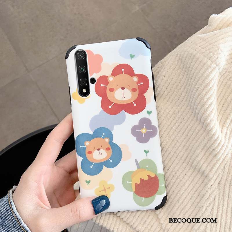 Huawei Nova 5t Dessin Animé Délavé En Daim Coque De Téléphone Vert Nouveau Personnalité