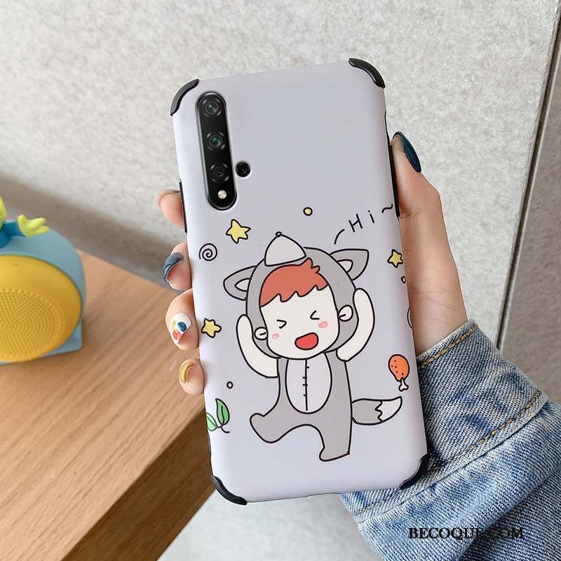 Huawei Nova 5t Dessin Animé Délavé En Daim Coque De Téléphone Vert Nouveau Personnalité