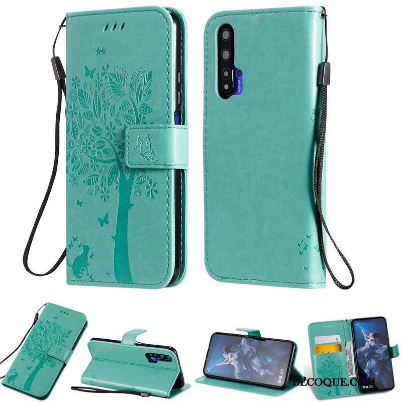 Huawei Nova 5t Fluide Doux Coque Protection Étui En Cuir Vert De Téléphone