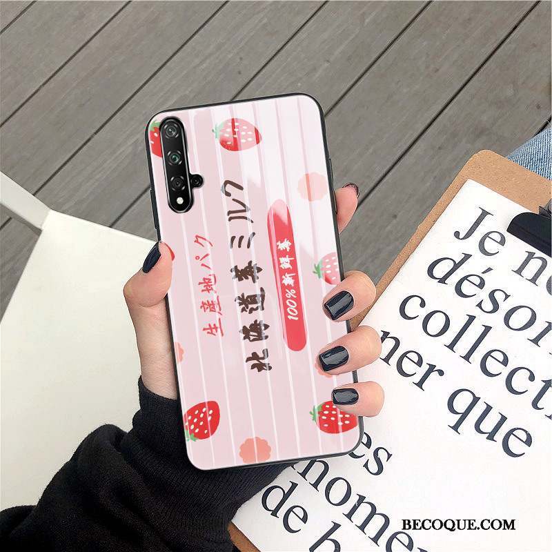 Huawei Nova 5t Incassable Étui Blanc Coque De Téléphone Protection Net Rouge