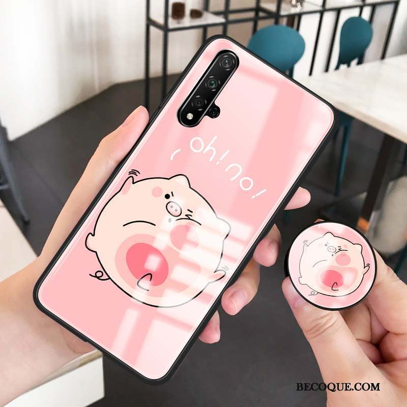 Huawei Nova 5t Marque De Tendance Coque De Téléphone Net Rouge Charmant Petit Miroir