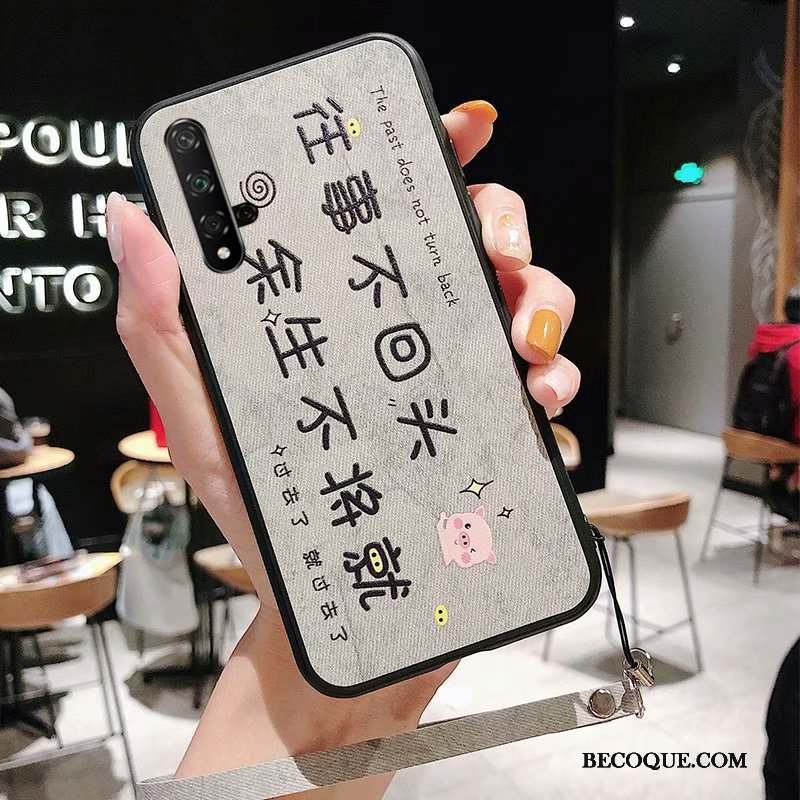 Huawei Nova 5t Rouge Fluide Doux Incassable Tissu Étui Coque De Téléphone