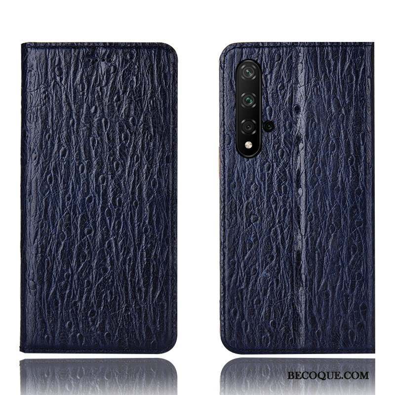 Huawei Nova 5t Tout Compris Coque De Téléphone Étui En Cuir Bleu Protection Oiseau