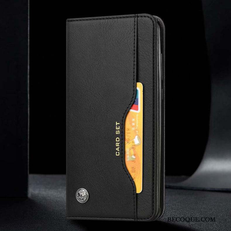 Huawei Nova 5t Téléphone Portable Coque Étui En Cuir Reversible Noir Business