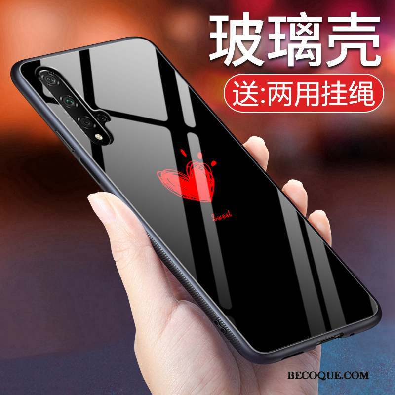 Huawei Nova 5t Verre Coque Étui Noir Protection Simple