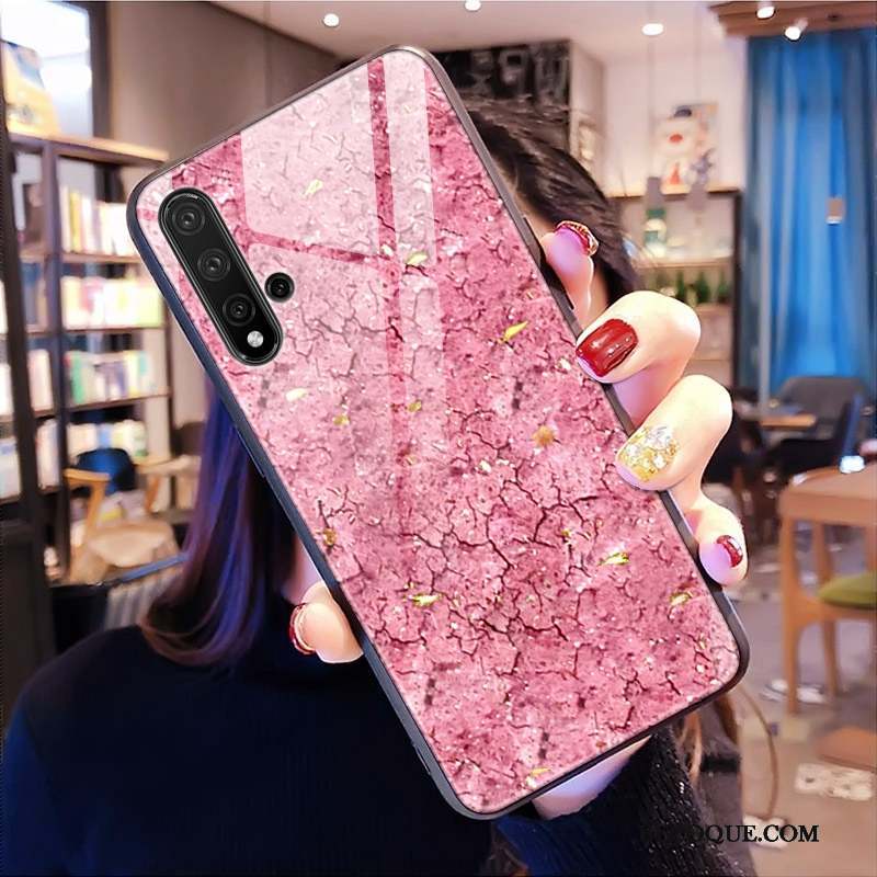 Huawei Nova 5t Étui Personnalité Coque De Téléphone Violet Verre Protection