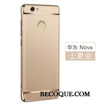 Huawei Nova Coque Bleu Étui Pu Argent Protection Incassable