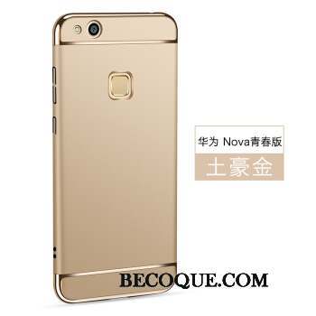 Huawei Nova Coque Bleu Étui Pu Argent Protection Incassable