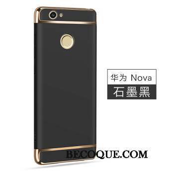 Huawei Nova Coque Bleu Étui Pu Argent Protection Incassable