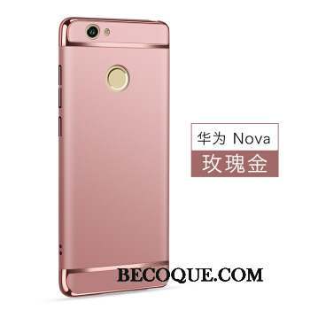 Huawei Nova Coque Bleu Étui Pu Argent Protection Incassable