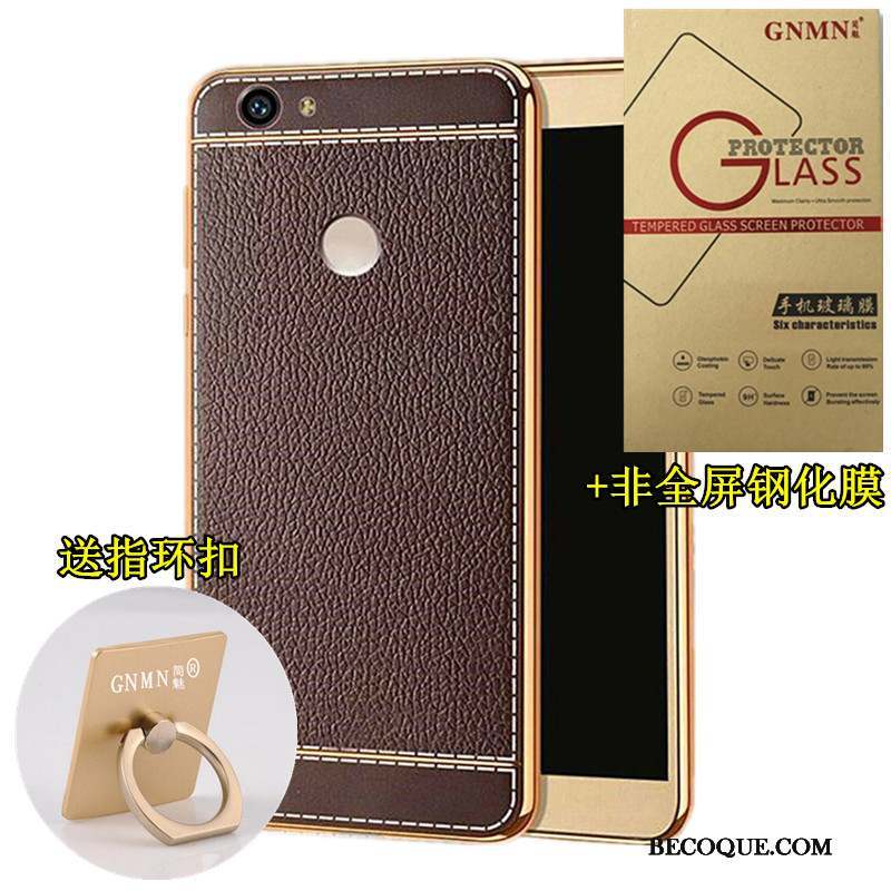 Huawei Nova Coque Protection Modèle Fleurie Fluide Doux Placage Marron Tendance