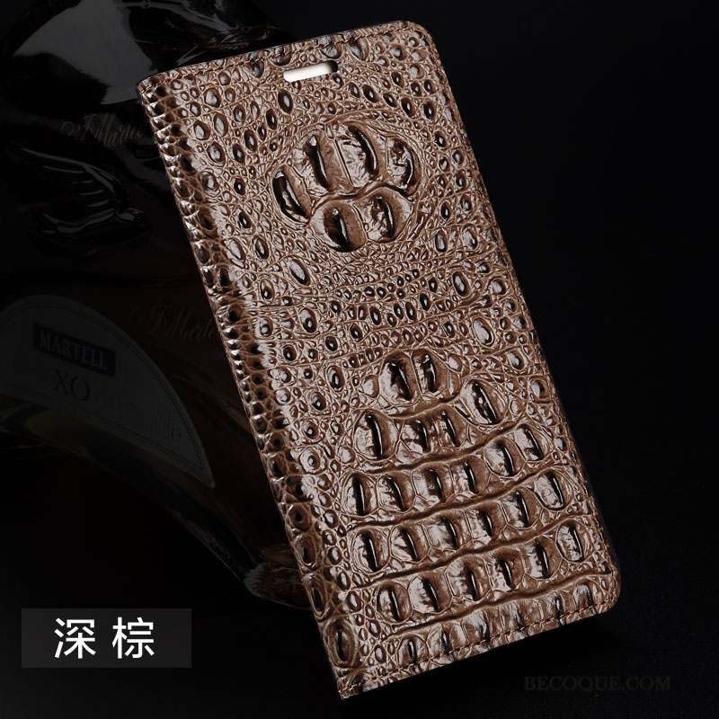 Huawei Nova Coque Silicone Personnalisé Cuir Véritable Marron Étui En Cuir Protection