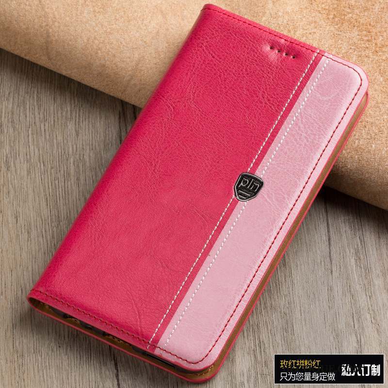 Huawei Nova Coque Téléphone Portable Housse Rouge Protection Étui Cuir Véritable