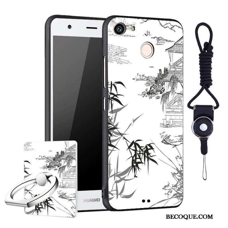 Huawei Nova Fluide Doux Dessin Animé Coque De Téléphone Délavé En Daim Incassable Protection