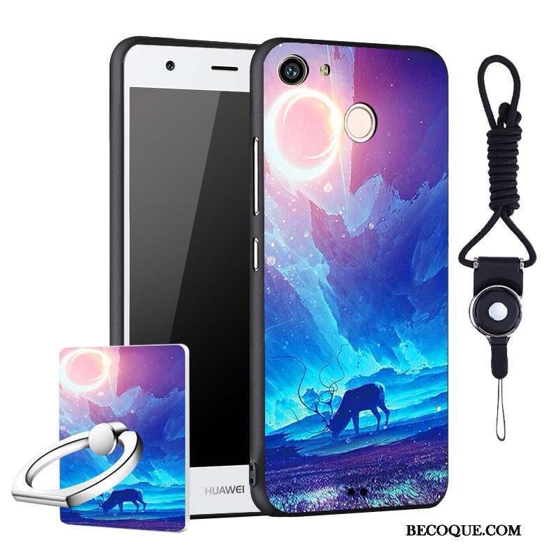 Huawei Nova Fluide Doux Dessin Animé Coque De Téléphone Délavé En Daim Incassable Protection