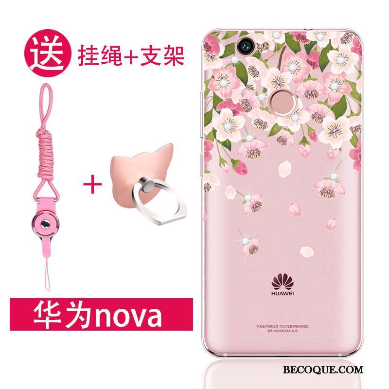 Huawei Nova Fluide Doux Silicone Jeunesse Coque De Téléphone Rose