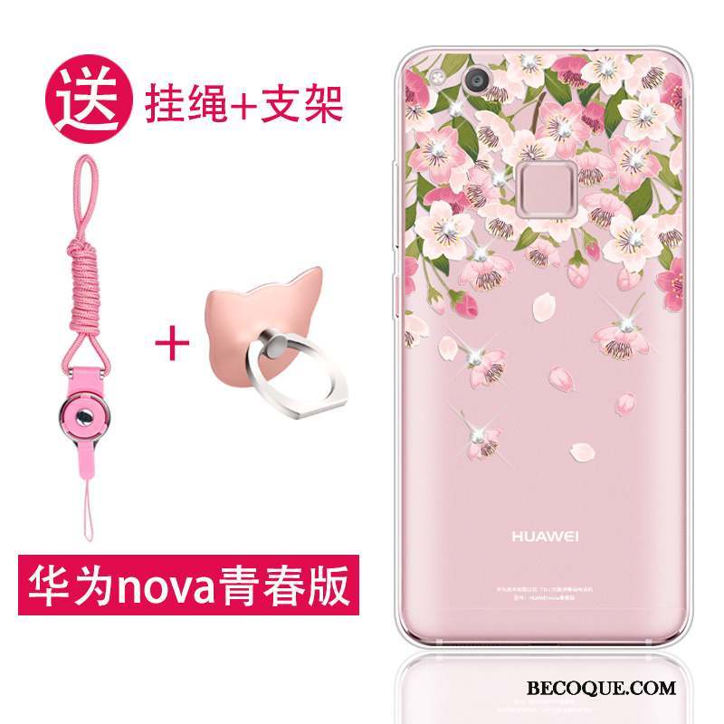 Huawei Nova Fluide Doux Silicone Jeunesse Coque De Téléphone Rose