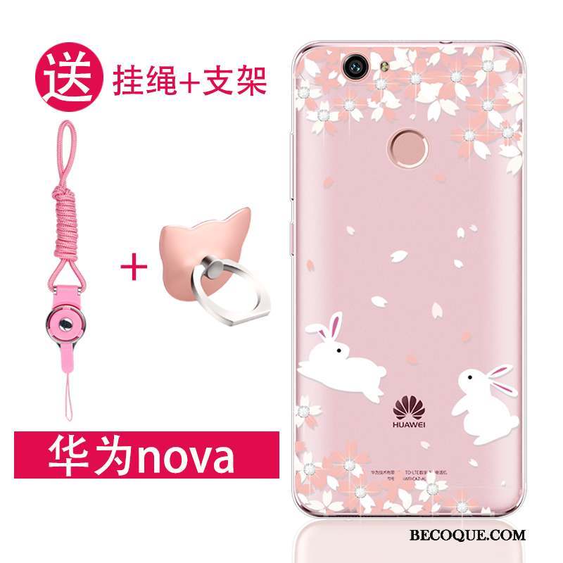 Huawei Nova Fluide Doux Silicone Jeunesse Coque De Téléphone Rose