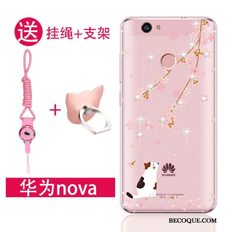 Huawei Nova Fluide Doux Silicone Jeunesse Coque De Téléphone Rose