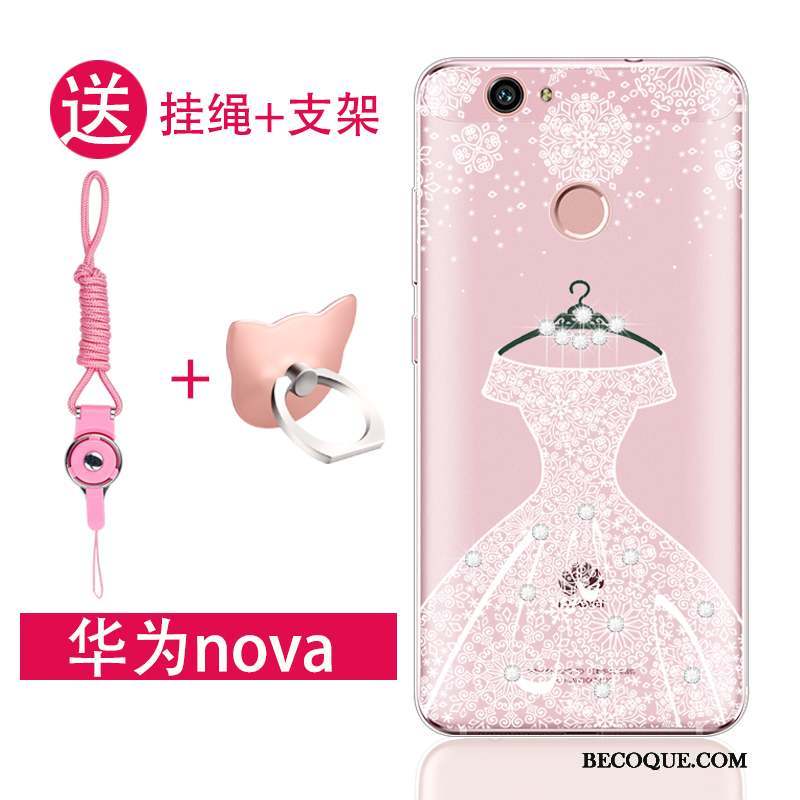 Huawei Nova Fluide Doux Silicone Jeunesse Coque De Téléphone Rose