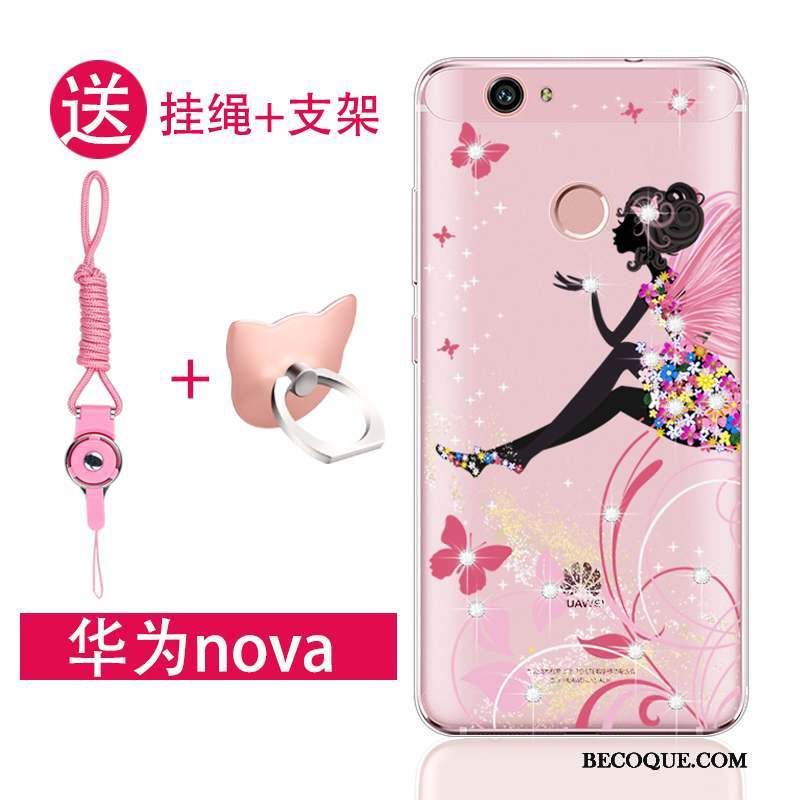 Huawei Nova Fluide Doux Silicone Jeunesse Coque De Téléphone Rose