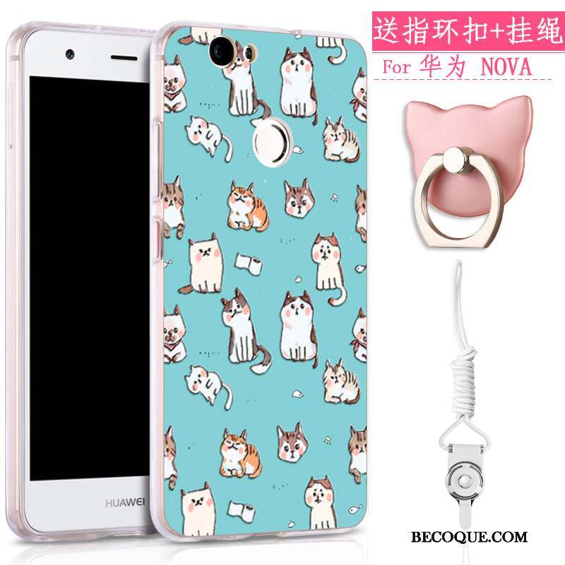 Huawei Nova Fluide Doux Tendance Rose Coque De Téléphone Étui Ornements Suspendus