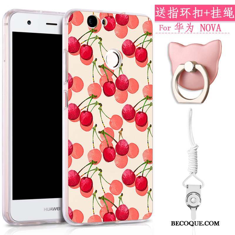 Huawei Nova Fluide Doux Tendance Rose Coque De Téléphone Étui Ornements Suspendus