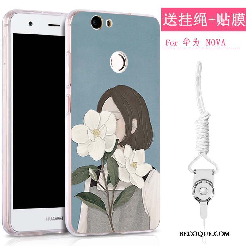 Huawei Nova Fluide Doux Tendance Rose Coque De Téléphone Étui Ornements Suspendus