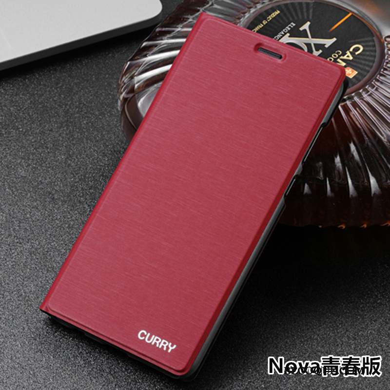 Huawei Nova Jeunesse Housse Protection Noir Étui En Cuir Coque De Téléphone