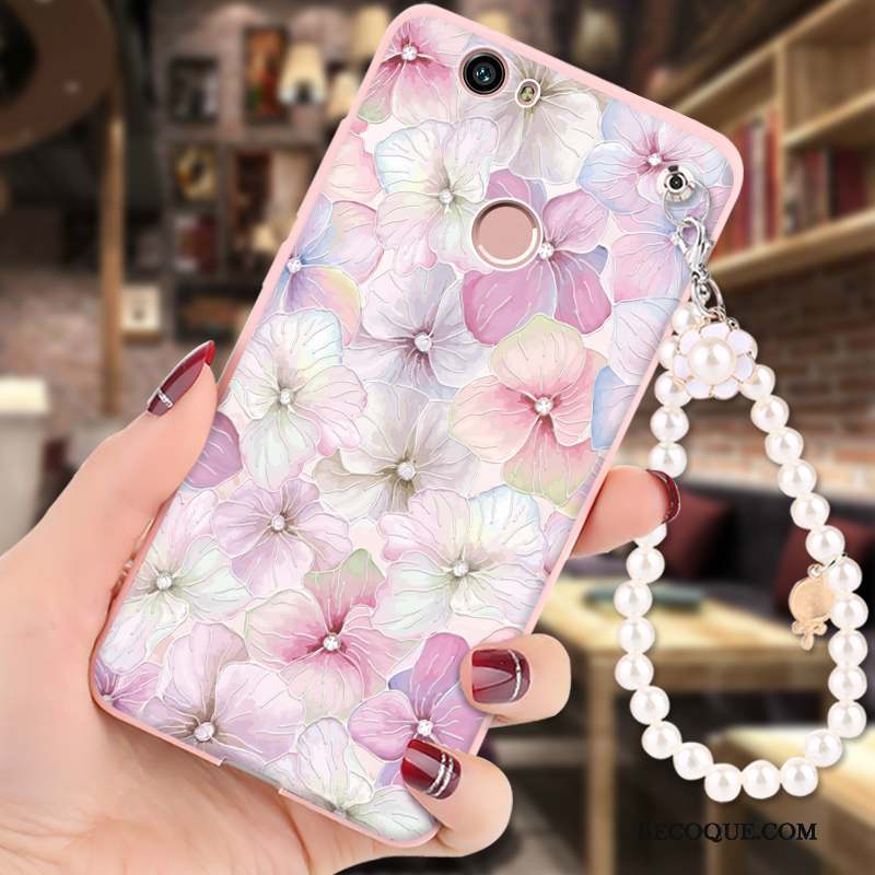 Huawei Nova Silicone Fluide Doux Peinture Coque De Téléphone Rose Protection