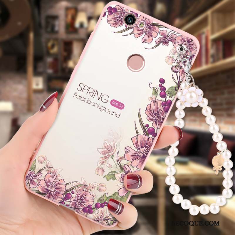 Huawei Nova Silicone Fluide Doux Peinture Coque De Téléphone Rose Protection