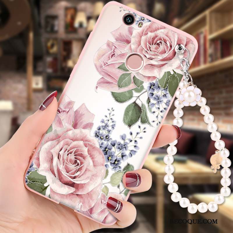 Huawei Nova Silicone Fluide Doux Peinture Coque De Téléphone Rose Protection