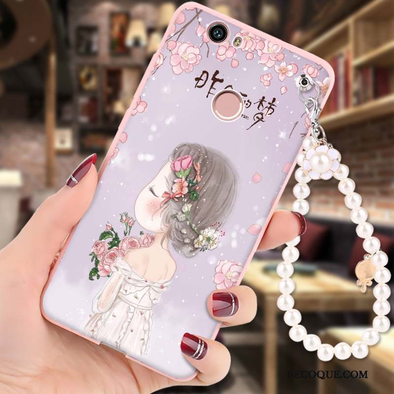 Huawei Nova Silicone Fluide Doux Peinture Coque De Téléphone Rose Protection