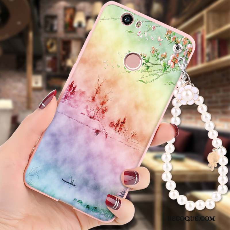 Huawei Nova Silicone Fluide Doux Peinture Coque De Téléphone Rose Protection