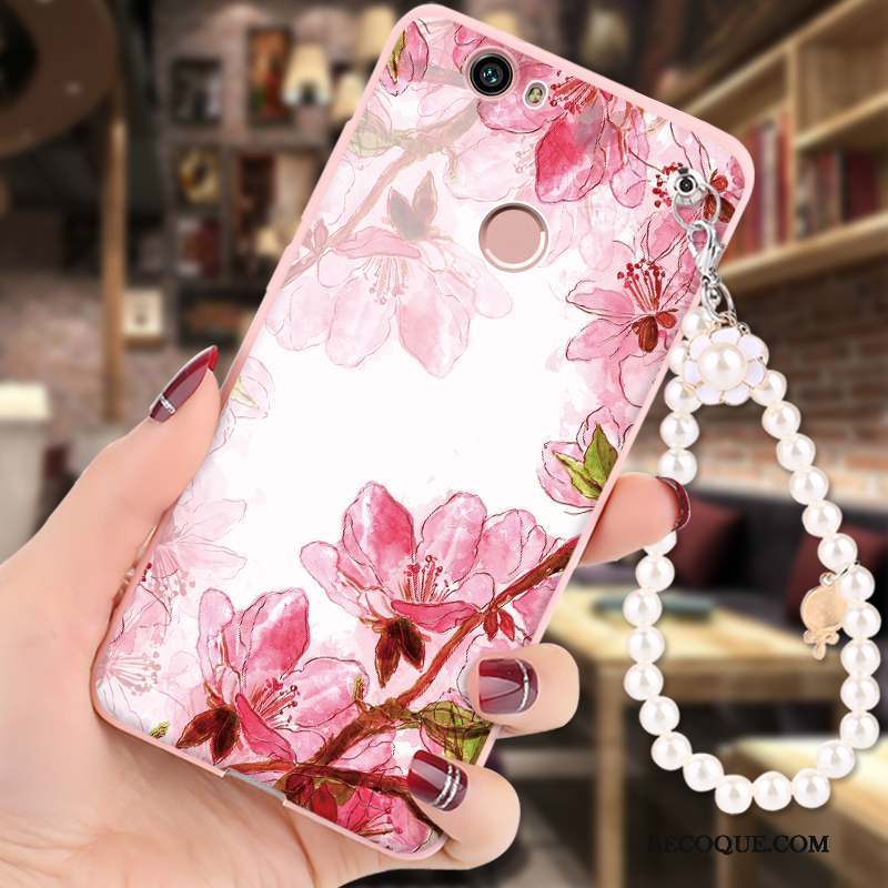 Huawei Nova Silicone Fluide Doux Peinture Coque De Téléphone Rose Protection