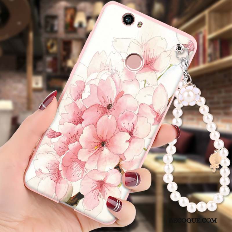 Huawei Nova Silicone Fluide Doux Peinture Coque De Téléphone Rose Protection