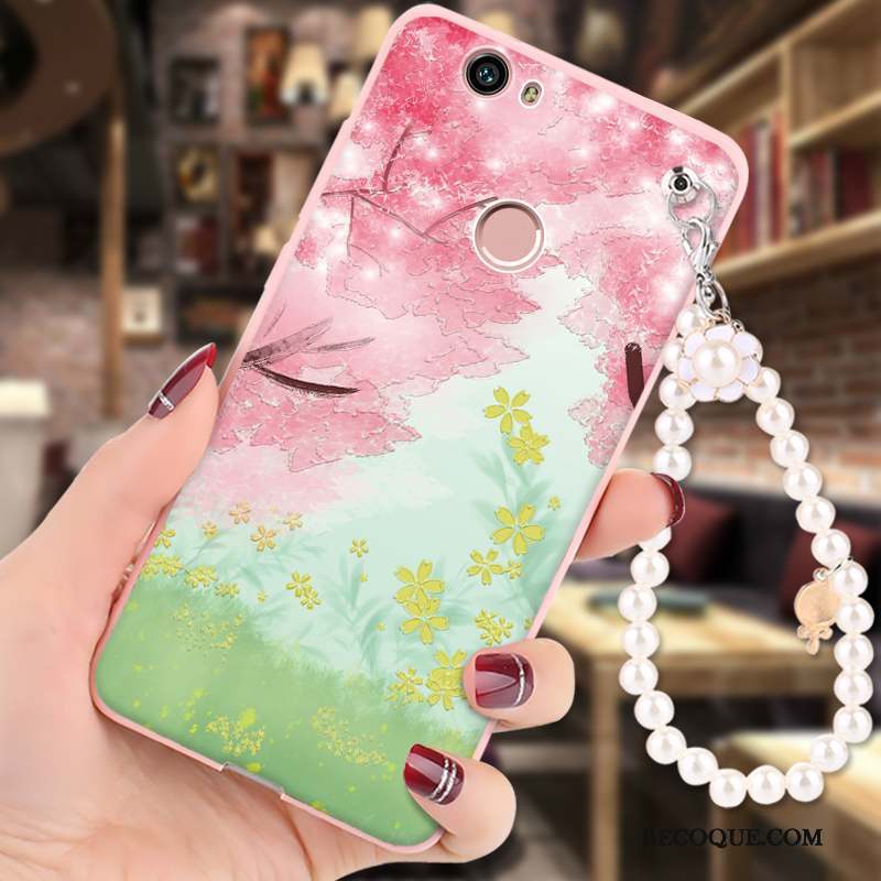 Huawei Nova Silicone Fluide Doux Peinture Coque De Téléphone Rose Protection