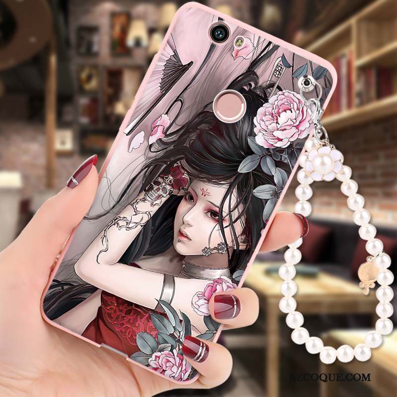 Huawei Nova Silicone Fluide Doux Peinture Coque De Téléphone Rose Protection